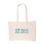 Bolsa de la compra de algodón natural Oeko-Tex® 220 g/m2 color caqui vista de impresión
