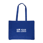 Bolsa de la compra de algodón de colores Oeko-Tex® 220 g/m2 color azul vista de impresión