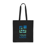 Bolsa de la compra de algodón de colores Oeko-Tex® 140 g/m2 color negro vista de impresión