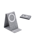 Soporte de RPET para teléfono con carga para el teléfono BrandCharger color gris vista de impresión