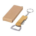 Llavero de bambú con abrebotellas, navaja y sacacorchos séptima vista