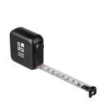 Cinta métrica de centímetros y pulgadas con pulsador de bloqueo 3M color negro vista de impresión