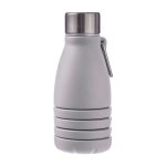 Botella de silicona plegable con tapa de acero y mosquetón 550ml color gris primera vista