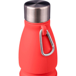 Botella de silicona plegable con tapa de acero y mosquetón 550ml primera vista