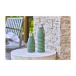Botella de silicona plegable con tapa de acero y mosquetón 550ml novena vista