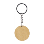 Llavero redondo de bambú con superficie negra para personalizar color negro segunda vista