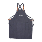 Delantal de poliéster y algodón con 2 bolsillos delanteros color azul vista de impresión