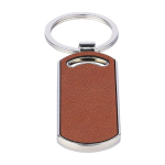 Llavero rectangular de cuero reciclado para personalizar segunda vista