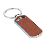 Llavero rectangular de cuero reciclado para personalizar tercera vista