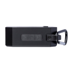 Pequeño altavoz cuadrado personalizable con mosquetón para transporte sexta vista