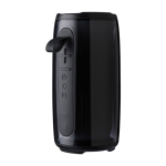 Altavoz negro con múltiples modos de iluminación ideal para exteriores sexta vista