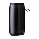 Altavoz negro con múltiples modos de iluminación ideal para exteriores octava vista