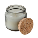 Vela para personalizar con olor a musk y tapa de corcho color gris cuarta vista