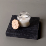 Vela para personalizar con olor a musk y tapa de corcho color gris sexta vista