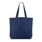 Bolsa de denim reciclado para personalizar de asas largas 280 g/m2 color azul vaquero tercera vista