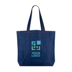 Bolsa de denim reciclado para personalizar de asas largas 280 g/m2 color azul vaquero vista principal