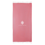 Pareo de algodón y poliéster monocolor con flecos blancos 170 g/m2 color rojo cuarta vista