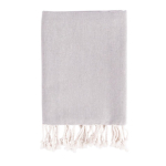 Pareo de algodón y poliéster monocolor con flecos blancos 170 g/m2 color gris primera vista