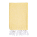 Pareo de algodón y poliéster monocolor con flecos blancos 170 g/m2 color amarillo primera vista