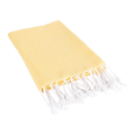 Pareo de algodón y poliéster monocolor con flecos blancos 170 g/m2 color amarillo tercera vista