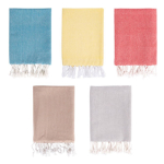 Pareo de algodón y poliéster monocolor con flecos blancos 170 g/m2 primera vista