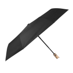 Paraguas antiviento de pongee RPET con mango de bambú Ø97 color negro primera vista