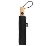 Paraguas antiviento de pongee RPET con mango de bambú Ø97 color negro tercera vista