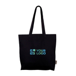 Bolsa de 100% algodón con bolsillo en el interior 140 g/m2 color negro vista principal