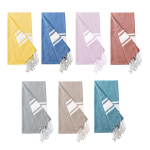 Pareo de algodón reciclado y poliéster en varios colores 150 g/m2 primera vista