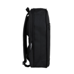 Mochila de PU con cremallera para extenderla y bolsillo exterior color negro tercera vista