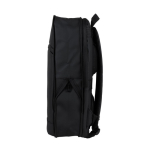 Mochila de PU con cremallera para extenderla y bolsillo exterior color negro cuarta vista