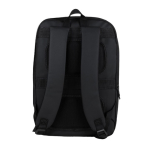 Mochila de PU con cremallera para extenderla y bolsillo exterior color negro sexta vista