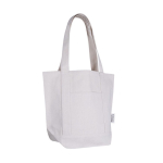 Bolsa de algodón reciclado con bolsillo exterior en un lado color natural segunda vista