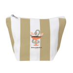 Neceser de algodón reciclado con diseño de rayas verticales color beige segunda vista