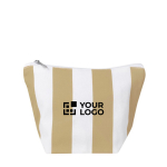 Neceser de algodón reciclado con diseño de rayas verticales color beige vista principal