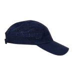Gorra de microfibra transpirable con agujeros a los costados color azul marino tercera vista