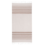 Pareo de algodón reciclado y poliéster con flecos 150 g/m2 color beige segunda vista