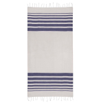 Pareo de algodón reciclado y poliéster con flecos 150 g/m2 color azul marino segunda vista