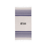 Pareo de algodón reciclado y poliéster con flecos 150 g/m2 color azul marino vista principal