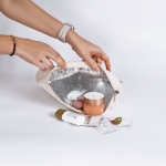 Neceser de algodón reciclado con forro de aluminio isotérmico color natural primera vista