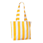 Bolsa para la playa de algodón reciclado con diseño a rayas color amarillo segunda vista