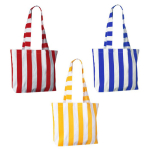 Bolsa para la playa de algodón reciclado con diseño a rayas primera vista