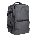 Mochila de poliéster RPET con múltiples compartimientos y un zapatero color gris segunda vista