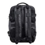 Mochila de poliéster RPET con múltiples compartimientos y un zapatero color gris quinta vista