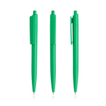 Bolígrafo ecológico con cuerpo monocolor y clip ancho tinta azul color verde