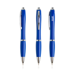 Bolígrafo de plástico de los océanos detalles cromados tinta azul