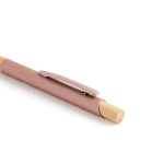 Bolígrafo de aluminio reciclado con detalles de bambú tinta azul vista 1