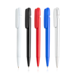 Bolígrafo de plástico reciclado con clip ancho y tinta azul vista 1