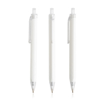 Bolígrafo triangular de plástico con detalles transparentes tinta azul color blanco