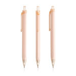 Bolígrafo triangular de plástico con detalles transparentes tinta azul color rosa claro